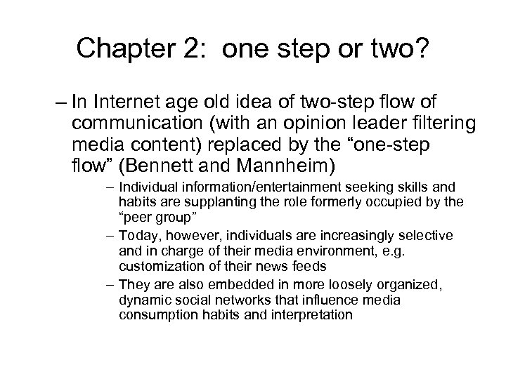 Chapter 2: one step or two? – In Internet age old idea of two-step