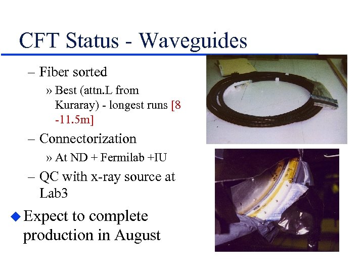 CFT Status - Waveguides – Fiber sorted » Best (attn. L from Kuraray) -