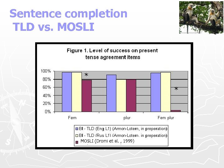 Sentence completion TLD vs. MOSLI * * MOSLI (Dromi et al. , 1999) 