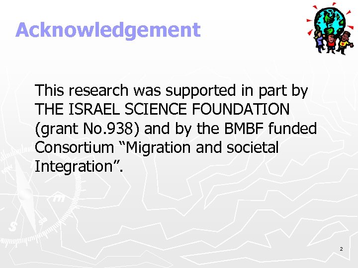 Acknowledgement This research was supported in part by THE ISRAEL SCIENCE FOUNDATION (grant No.