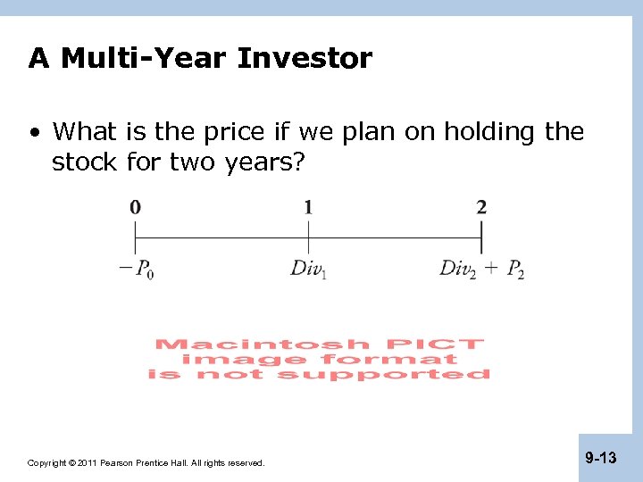 A Multi-Year Investor • What is the price if we plan on holding the