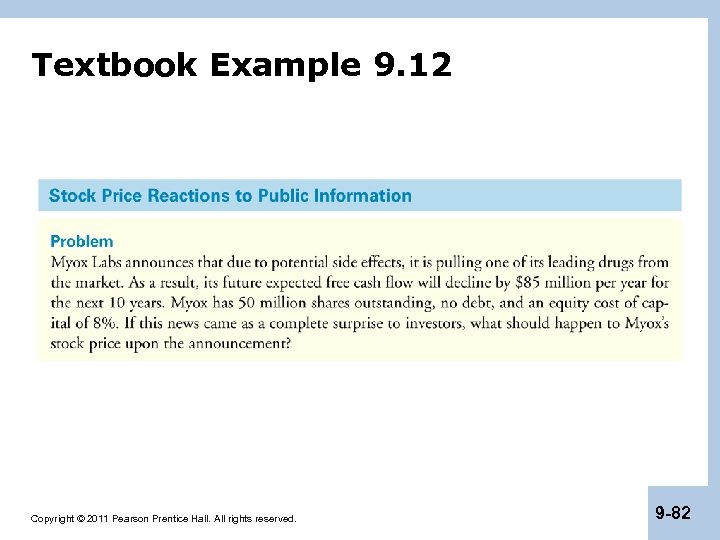 Textbook Example 9. 12 Copyright © 2011 Pearson Prentice Hall. All rights reserved. 9