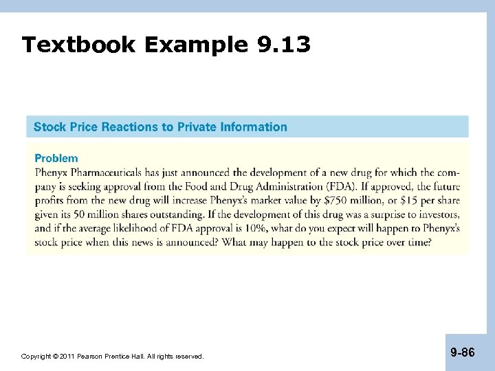 Textbook Example 9. 13 Copyright © 2011 Pearson Prentice Hall. All rights reserved. 9