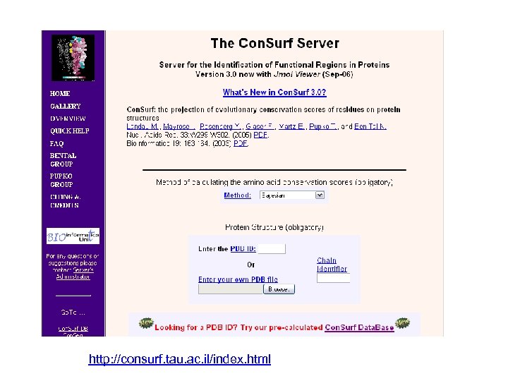 http: //consurf. tau. ac. il/index. html 