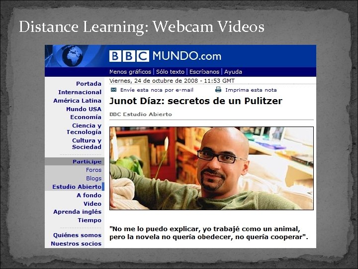 Distance Learning: Webcam Videos 