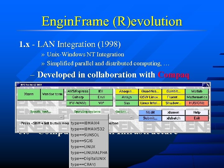 Engin. Frame (R)evolution 1. x - LAN Integration (1998) » Unix-Windows NT Integration »