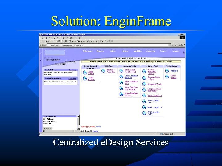 Solution: Engin. Frame Centralized e. Design Services 