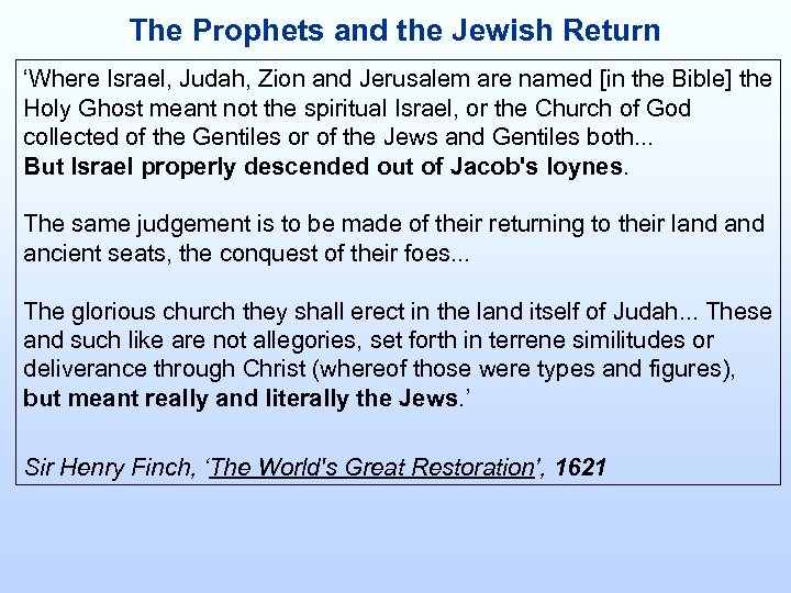 The Prophets and the Jewish Return ‘Where Israel, Judah, Zion and Jerusalem are named