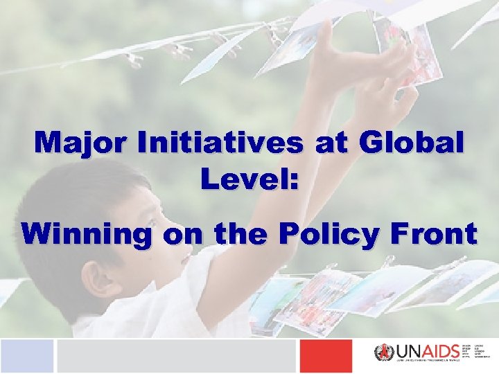 Major Initiatives at Global Level: Winning on the Policy Front 