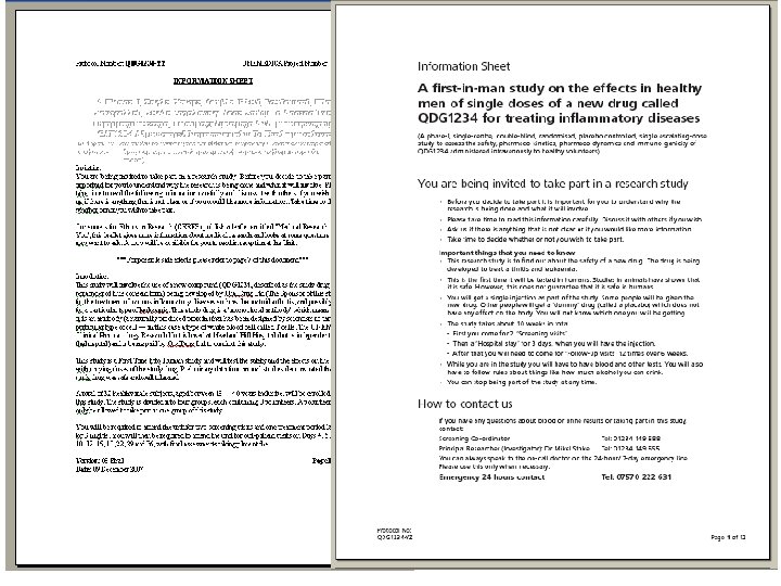 Clinical Trial Patient Information Sheets 