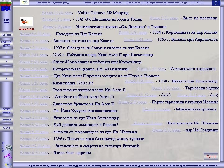 Европейски социален фонд “Инвестира във вашето бъдеще” Оперативна програма развитие на човешките ресурси 2007