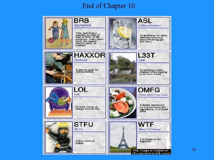 End of Chapter 10 18 