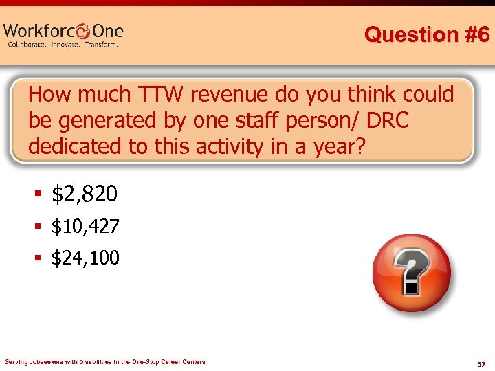 Question #6 How much TTW revenue do you think could be generated by one