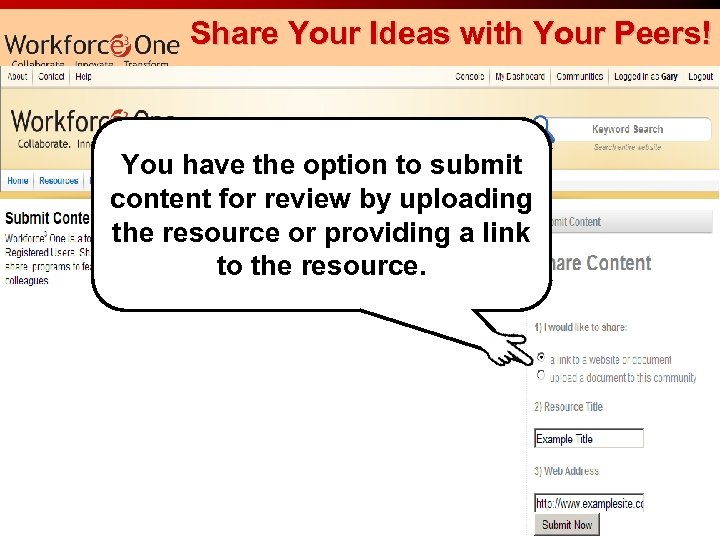 Share Your Ideas with Your Peers! You have the option to submit content for