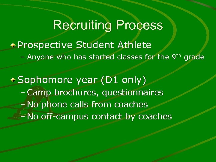 Recruiting Process Prospective Student Athlete – Anyone who has started classes for the 9