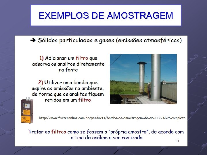 EXEMPLOS DE AMOSTRAGEM 