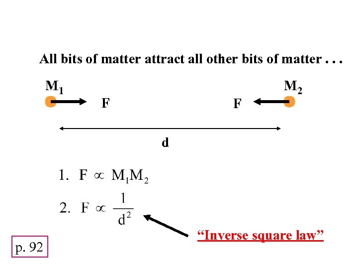 All bits of matter attract all other bits of matter. . . M 1