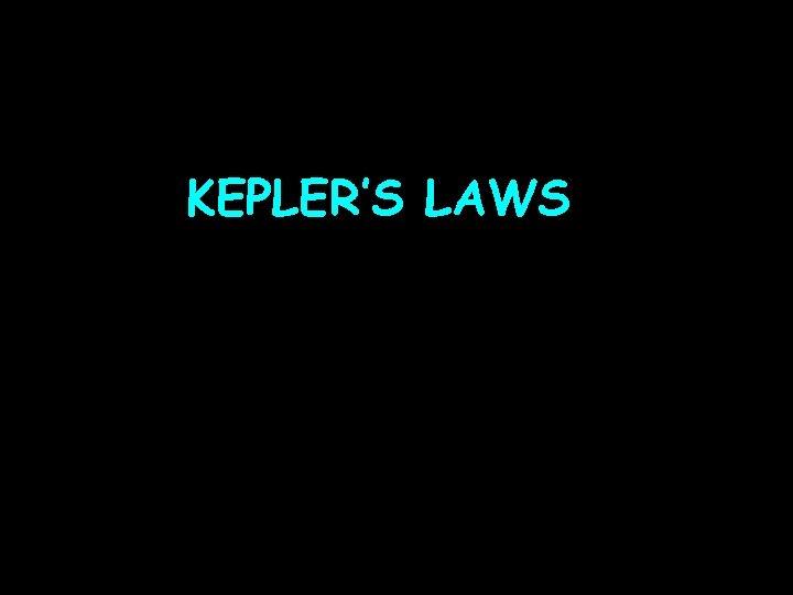 KEPLER’S LAWS 