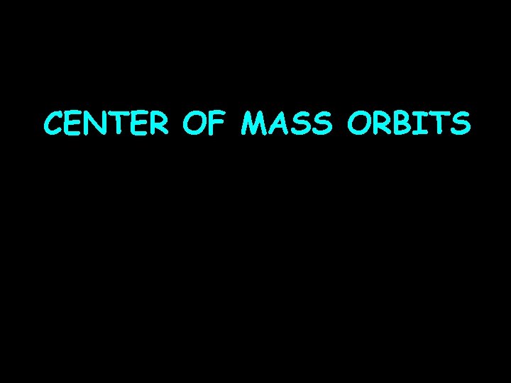 CENTER OF MASS ORBITS 