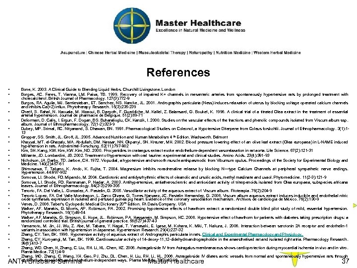 References § § § § § § Bone, K. 2003. A Clinical Guide to