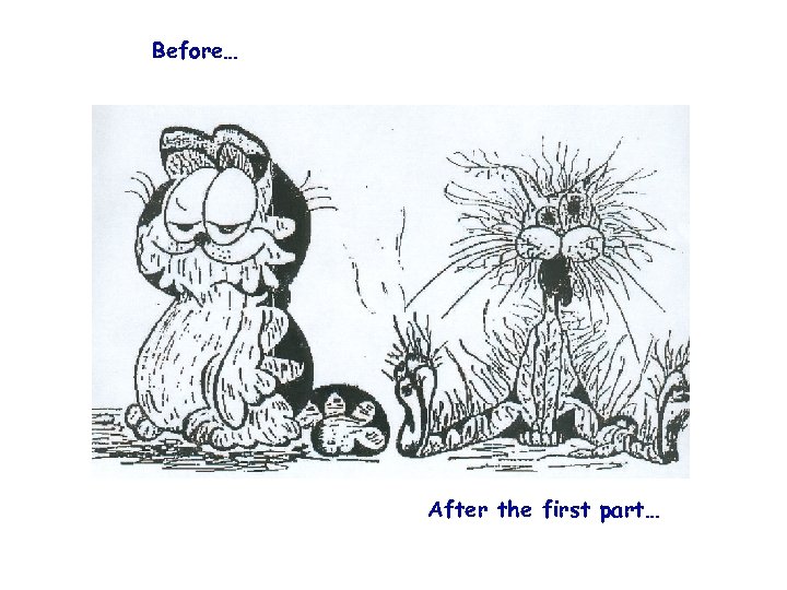 Before… End of the first part… After the first part… 