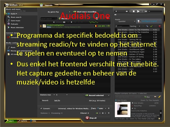 Audials One • Programma dat specifiek bedoeld is om streaming readio/tv te vinden op
