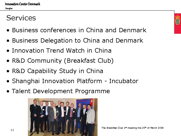Innovation Center Denmark Shanghai Services • Business conferences in China and Denmark • Business