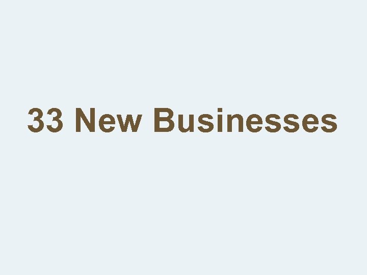 33 New Businesses 