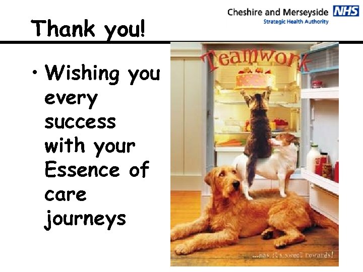 Thank you! • Wishing you every success with your Essence of care journeys 