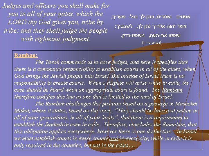 Judges and officers you shall make for you in all of your gates, which