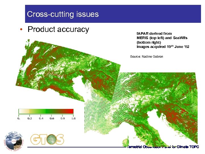 Cross-cutting issues • Product accuracy f. APAR derived from MERIS (top left) and Sea.