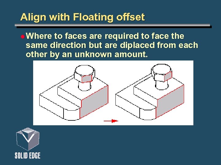 Align with Floating offset l Where to faces are required to face the same