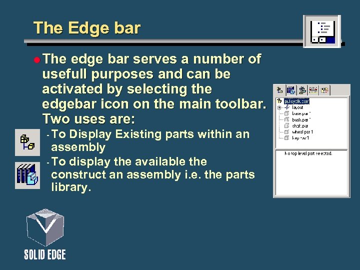 The Edge bar l The edge bar serves a number of usefull purposes and