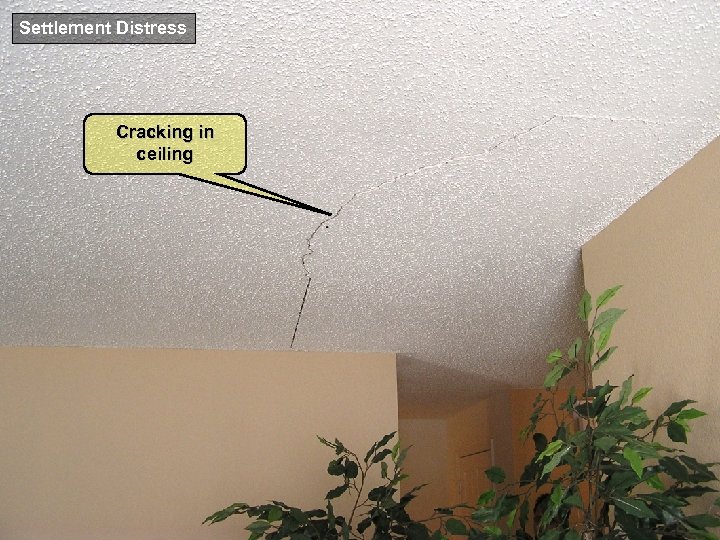 Settlement Distress Cracking in ceiling 