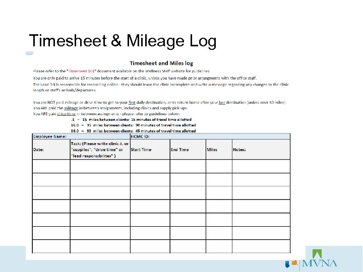 Timesheet & Mileage Log 