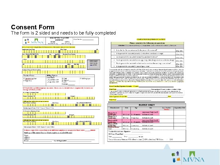 Consent Form The form is 2 sided and needs to be fully completed 