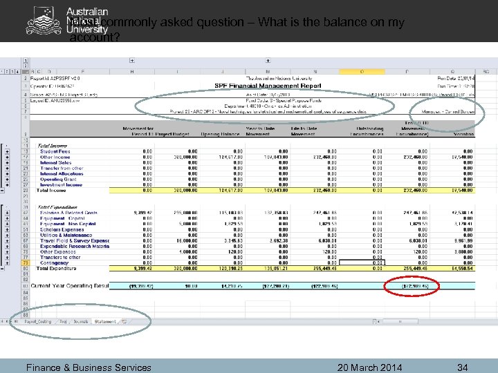 Most commonly asked question – What is the balance on my account? Finance &