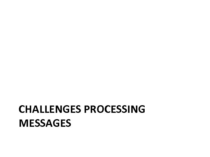 CHALLENGES PROCESSING MESSAGES 