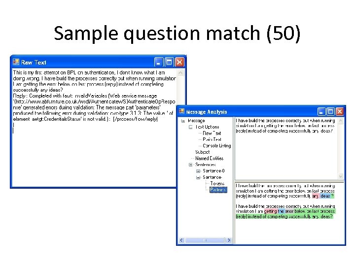 Sample question match (50) 