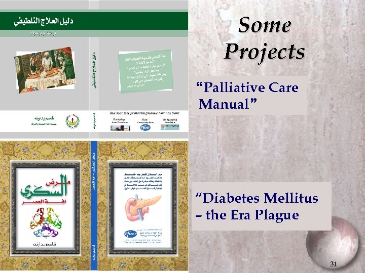 Some Projects “Palliative Care Manual” “Diabetes Mellitus – the Era Plague 31 