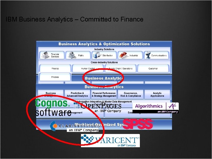 IBM Business Analytics – Committed to Finance 