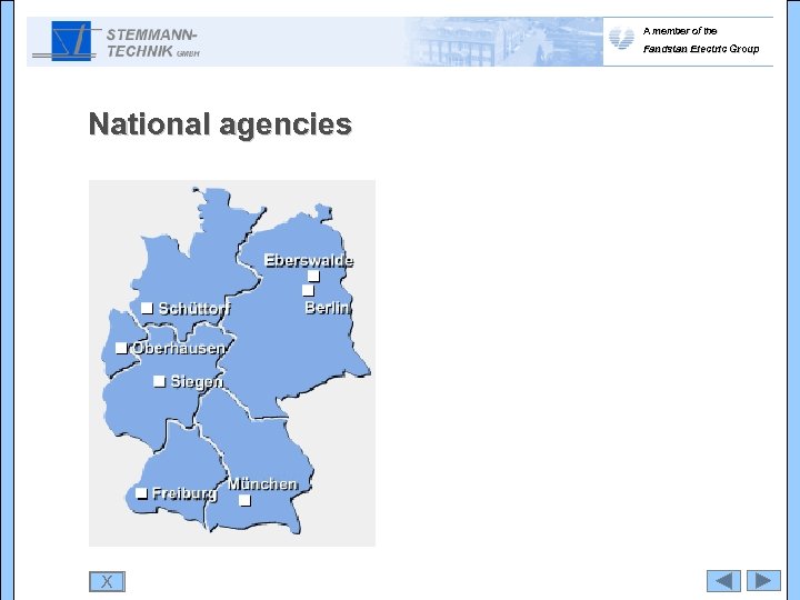 A member of the Fandstan Electric Group National agencies X 