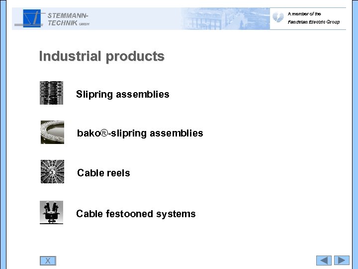 A member of the Fandstan Electric Group Industrial products Slipring assemblies bako®-slipring assemblies Cable
