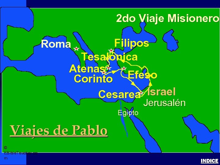 2 do Viaje Misionero Paul-2 nd Missionary Journey Filipos Tesalónica Atenas Israel Corinto Efeso