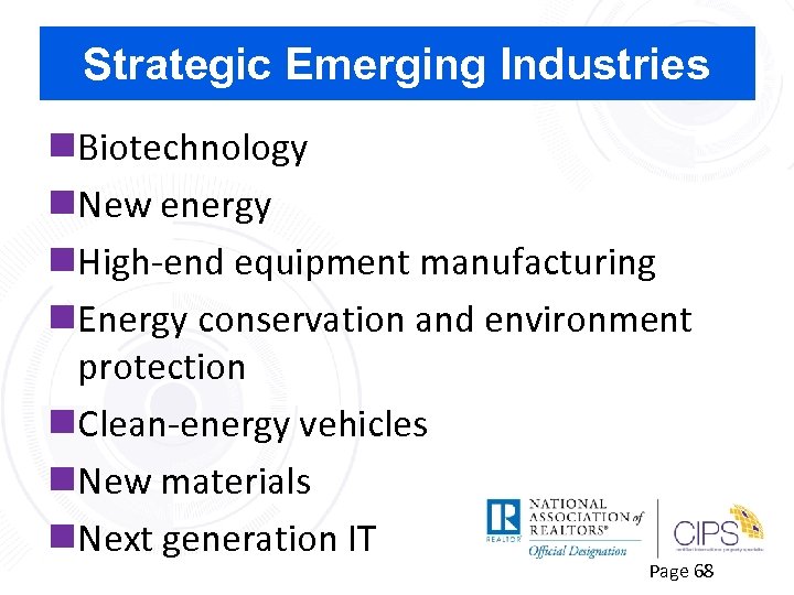 Strategic Emerging Industries n. Biotechnology n. New energy n. High-end equipment manufacturing n. Energy