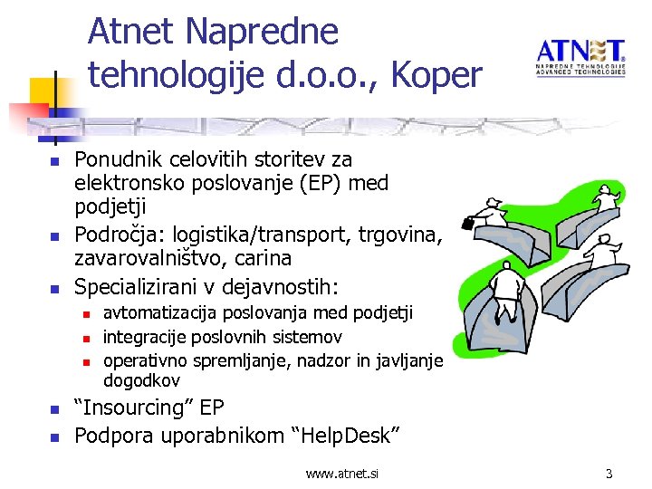 Atnet Napredne tehnologije d. o. o. , Koper n n n Ponudnik celovitih storitev