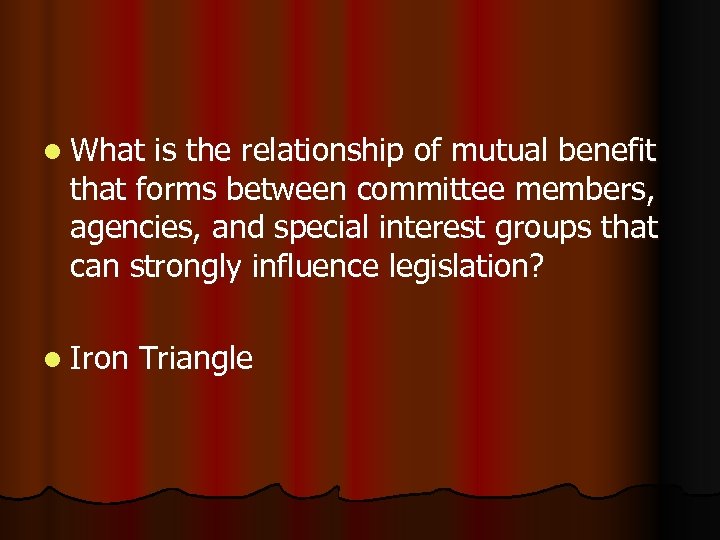 l What is the relationship of mutual benefit that forms between committee members, agencies,