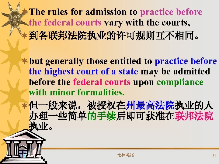 ¬The rules for admission to practice before the federal courts vary with the courts,