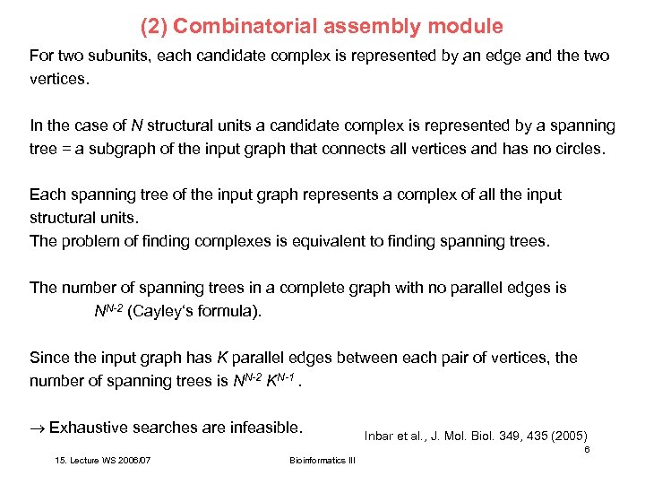 (2) Combinatorial assembly module For two subunits, each candidate complex is represented by an