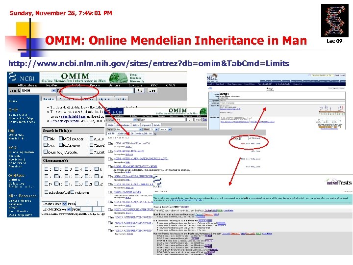 Sunday, November 28, 7: 49: 01 PM OMIM: Online Mendelian Inheritance in Man http: